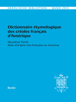 cover image of Dictionnaire étymologique des créoles français d'Amérique